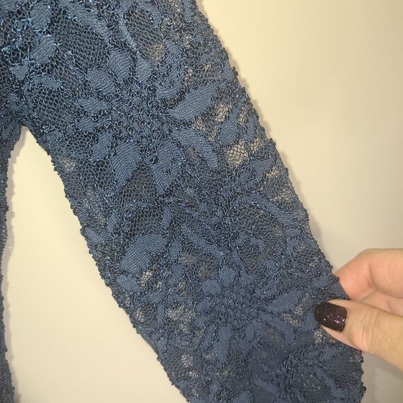 Jump Apparel Lined Sweetheart Neck Lace Wrap Cocktail Dress - Picture 3 of 8